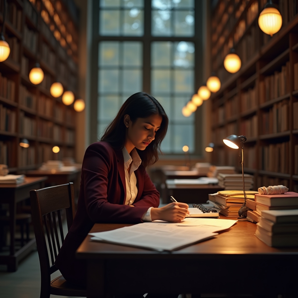 Knižnica a študijné prostredie symbolizujúce vzdelávanie